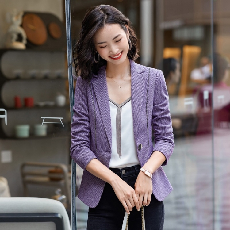 Ropa de negocios Moda Traje informal Ropa de trabajo Traje Chaqueta (Color:  Morado Tamaño: XXXL)