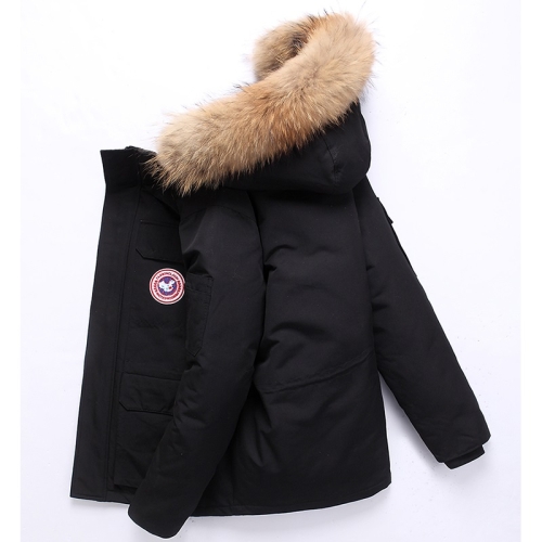 

Men Goose Short Padded Workwear Down Jacket (Color:Black Size:L)
