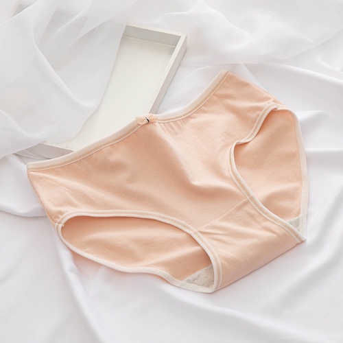 

6 PCS Bowknot Morandi Simple Girly Cotton Panties (Color:Shrimp Powder Size:M)