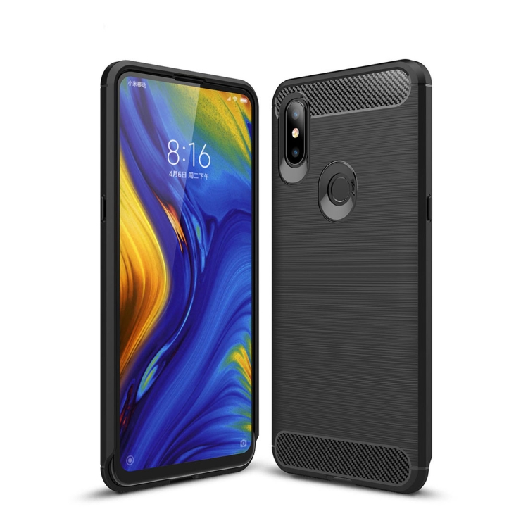 

Carbon Fiber Texture TPU Shockproof Case For Xiaomi Mix 3 (Black)