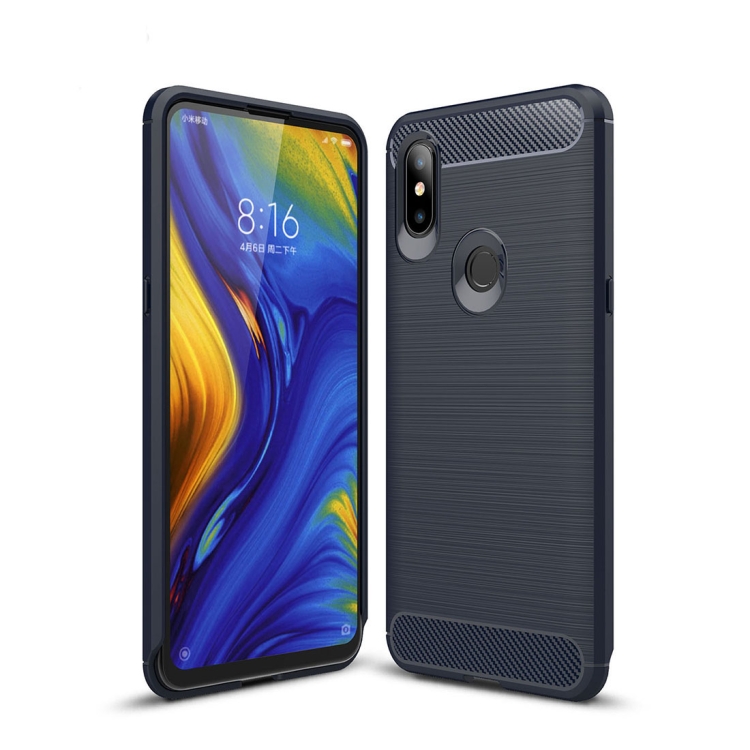 

Carbon Fiber Texture TPU Shockproof Case For Xiaomi Mix 3 (Navy Blue)