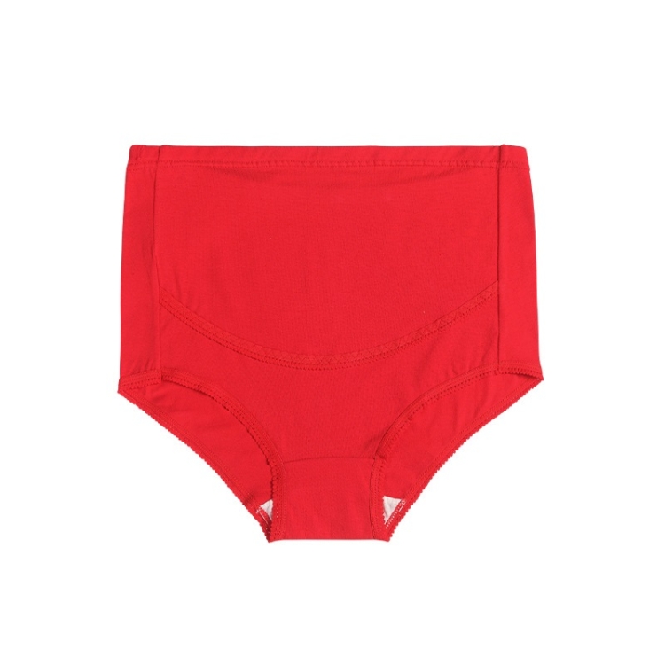 

3 PCS Pure Color Large Size Breathable High Waist Belly Lift Adjustable Maternity Panties (Color:Red Size:XXXL)