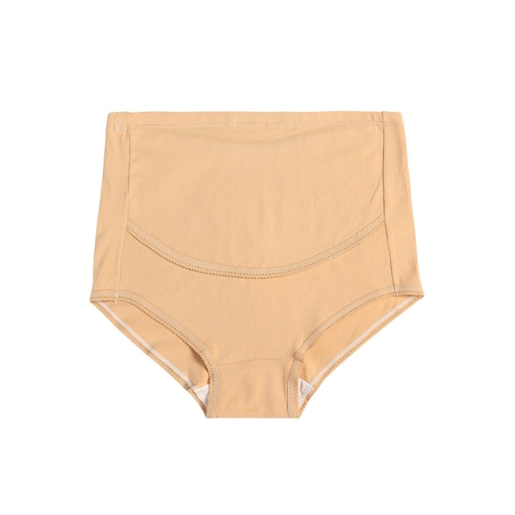 

3 PCS Pure Color Large Size Breathable High Waist Belly Lift Adjustable Maternity Panties (Color:Apricot Size:XXL)