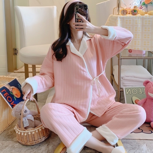 Pijama de maternidad de lactancia, traje de lactancia de manga larga para  tiempo libre, traje de madre embarazada, conjunto de pijama de 2 piezas con