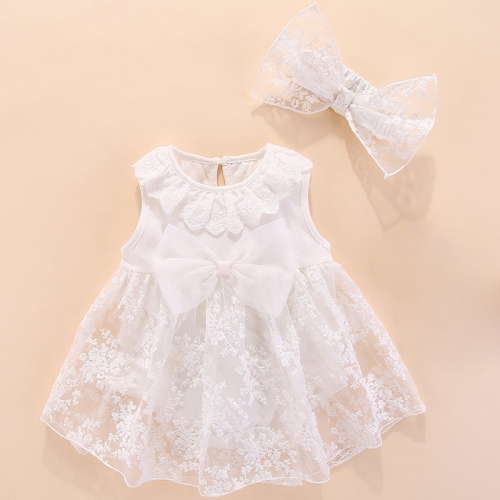 

Toddler Girl Dress Group with Bowknot (Color:White Size:66-73)