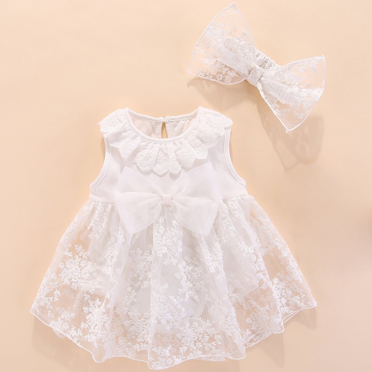 

Toddler Girl Dress Group with Bowknot (Color:White Size:73-80)