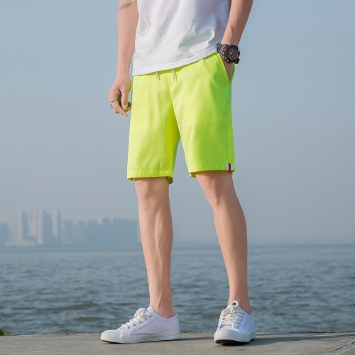 

Summer Loose Casual Patch Cloth Quick-drying Shorts Polyester Drawstring Beach Shorts for Men (Color:Green Size:XXXXXL)