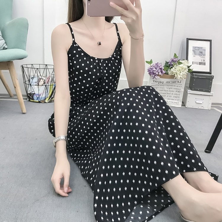 

Floral Cotton Silk Long Skirt Slim Suspender Skirt (Color:1 Size:L)