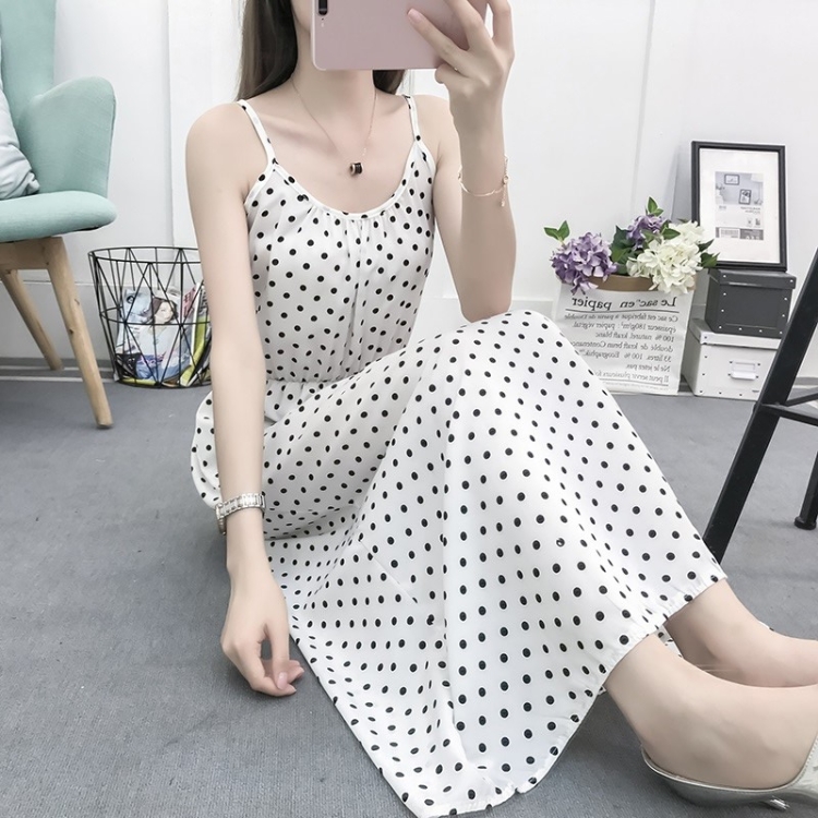 

Floral Cotton Silk Long Skirt Slim Suspender Skirt (Color:2 Size:L)