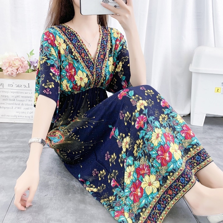

Seaside Holiday Printed High Waist Slim Beach Skirt (Color:1 Size:S)