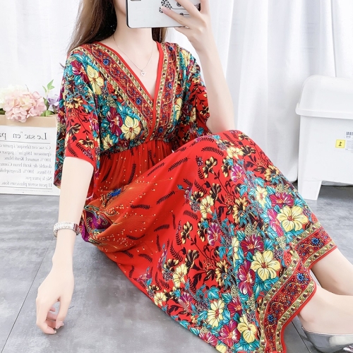 

Seaside Holiday Printed High Waist Slim Beach Skirt (Color:2 Size:M)