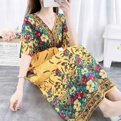 

Seaside Holiday Printed High Waist Slim Beach Skirt (Color:3 Size:L)