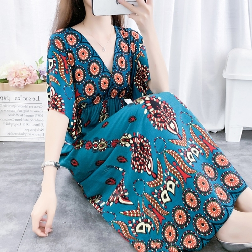 

Seaside Holiday Printed High Waist Slim Beach Skirt (Color:4 Size:M)