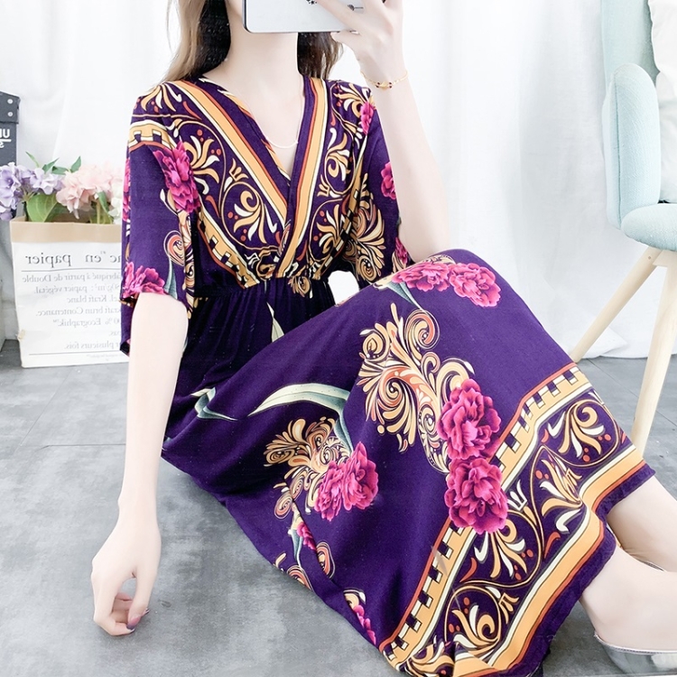 

Seaside Holiday Printed High Waist Slim Beach Skirt (Color:8 Size:L)