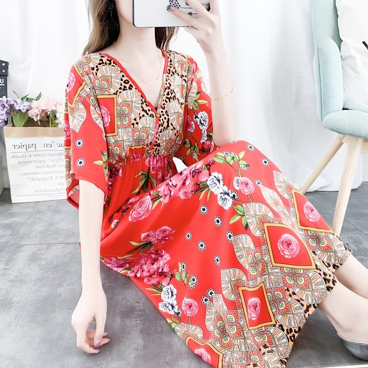 

Seaside Holiday Printed High Waist Slim Beach Skirt (Color:10 Size:L)