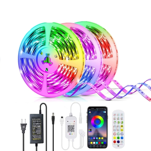

3 PCS YWXLight 15m SMD 5050 270 LEDs Music Synchronization Remote Control WiFi APP Control RGB Color-Changing LED Strap Light (Color:Not Waterproof Size:US Plug)
