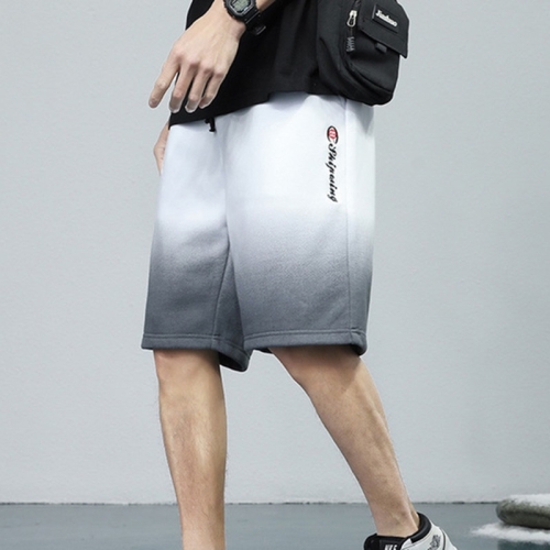 

Summer Thin Gradient Fifth Pants Loose Casual Sports Shorts for Men (Color:2738 White Size:XXXXL)