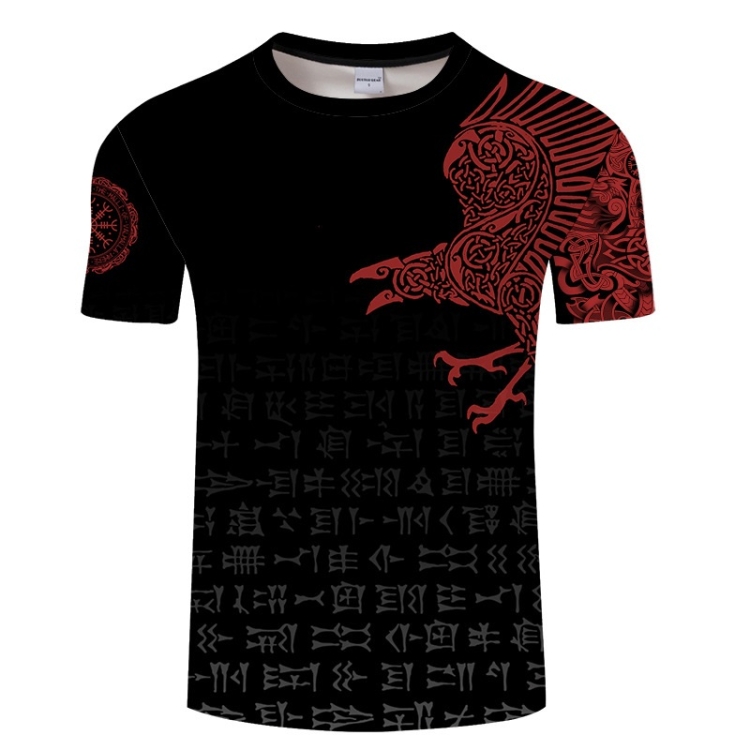 

3D Printed Viking Pattern Loose Casual Short-sleeved T-shirt For Men (Color:MTX1057 Size:S)