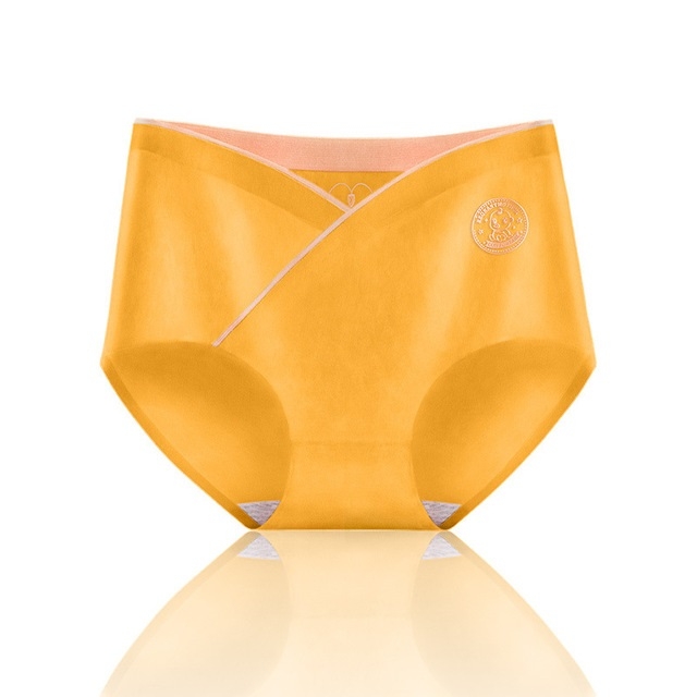 

Summer Two-color Cotton Seamless Briefs Low-waist Belly Support Pregnant Woman Panties (Color:Turmeric Size:XXL)