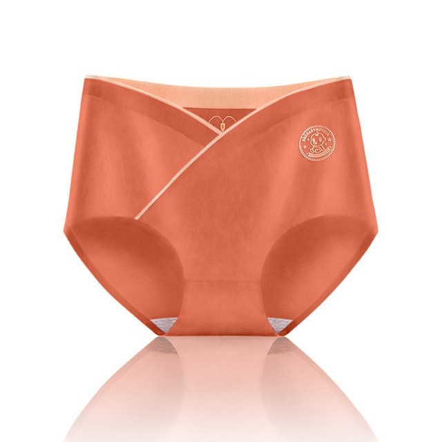 

Summer Two-color Cotton Seamless Briefs Low-waist Belly Support Pregnant Woman Panties (Color:Caramel Size:XL)