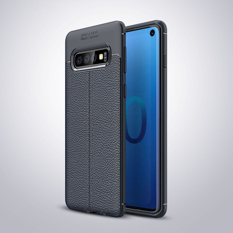 

Litchi Texture TPU Shockproof Case for Galaxy S10 (Navy)