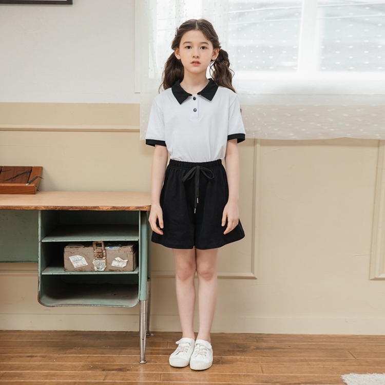

Girls Leisure Sports Two-piece Suit (Color:White Size:160cm)