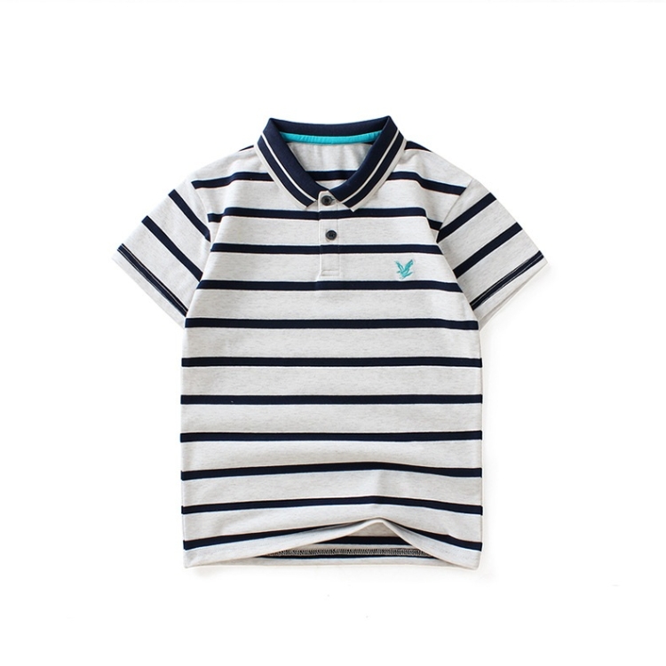 

Boys Short Sleeve T-shirt Polo Shirt (Color:Navy Blue Size:120cm)