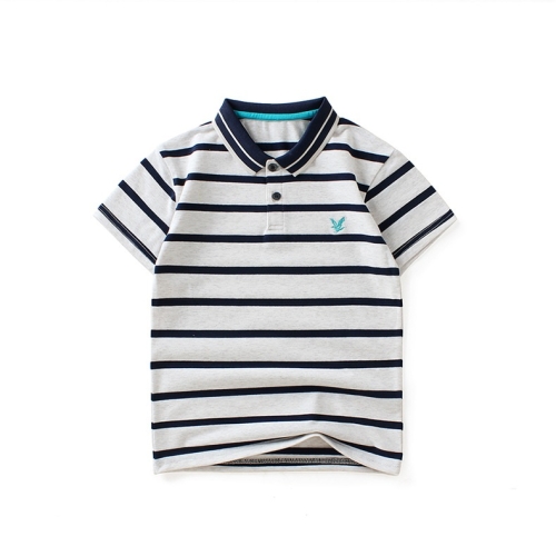 

Boys Short Sleeve T-shirt Polo Shirt (Color:Navy Blue Size:130cm)