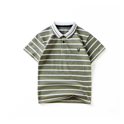 

Boys Short Sleeve T-shirt Polo Shirt (Color:Pea Green Size:120cm)