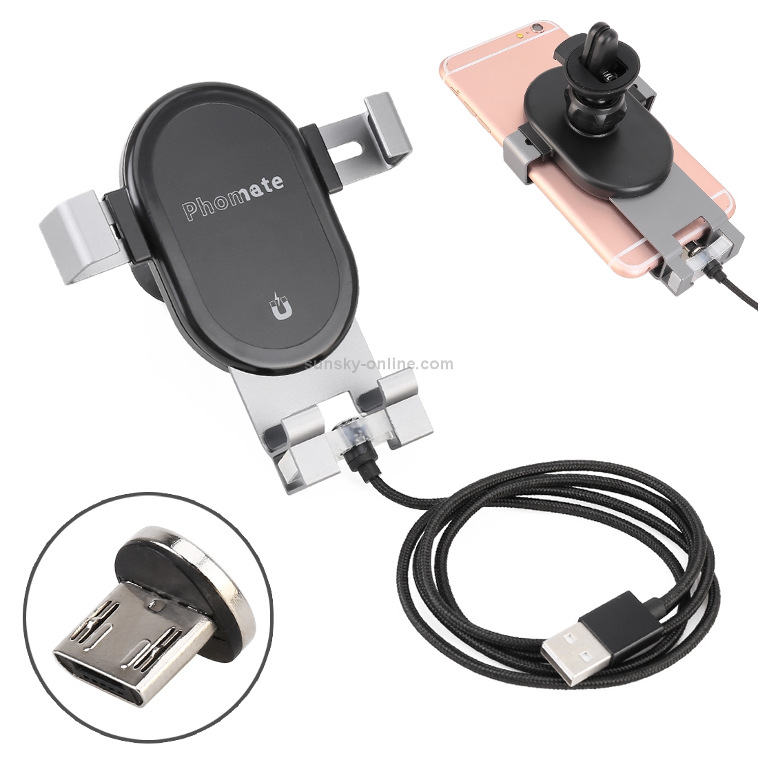 Micro Port Universal Car Air Outlet Mobile Phone Charging Bracket Micro Port Universal Car Air Outlet Mobile Phone Charging Bracket
