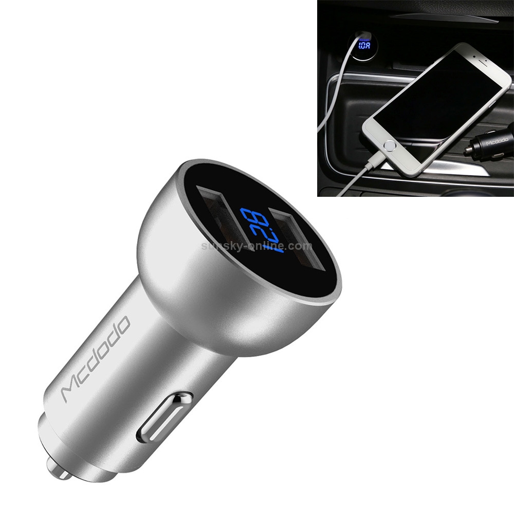 Mcdodo CC-3871 2-Ports USB LED Smart Digital Display Car Charger Mcdodo CC-3871 2-Ports USB LED Smart Digital Display Car Charger