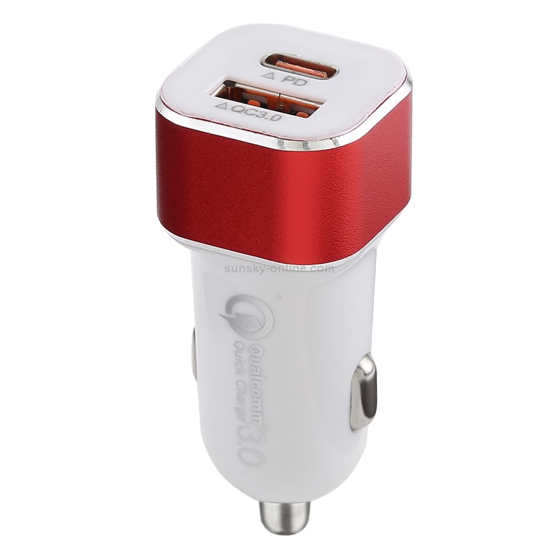 Type-C QC3.0 Dual USB Smart Fast Car Charger(Red) Type-C QC3.0 Dual USB Smart Fast Car Charger(Red)