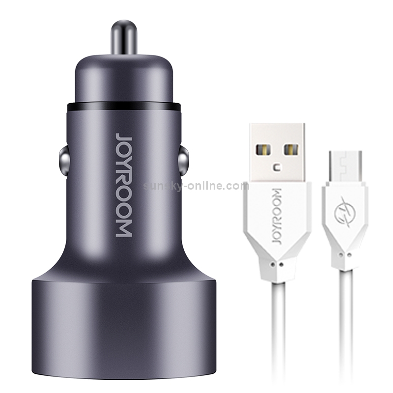 JOYROOM C-M215 5V 2.1A Aluminum Alloy Dual USB Ports Smart Car Charger JOYROOM C-M215 5V 2.1A Aluminum Alloy Dual USB Ports Smart Car Charger