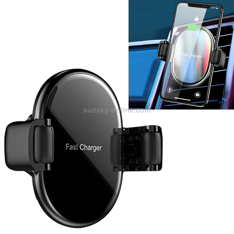 CW7 10W Max Output Roller Memory Car Mount Clip Holder Wireless Charger(Black) CW7 10W Max Output Roller Memory Car Mount Clip Holder Wireless Charger(Black)