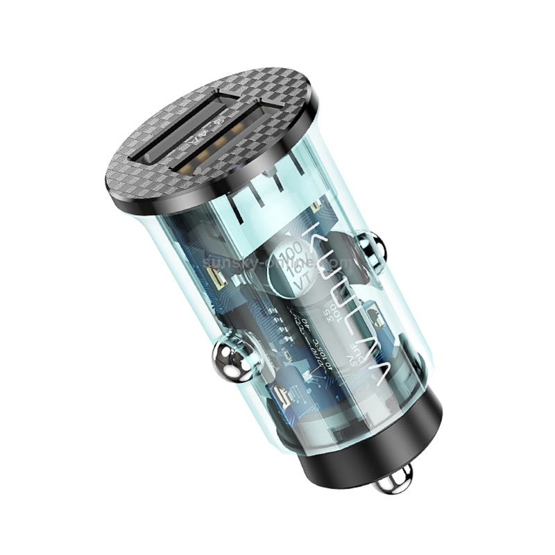 KUULAA KL-CD09 17W 5V 3.4A Dual USB Ports Transparent Mini Car Charger(Blue) KUULAA KL-CD09 17W 5V 3.4A Dual USB Ports Transparent Mini Car Charger(Blue)