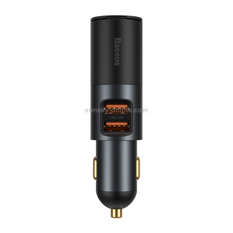 Baseus Share U+U 120W Together Fast Charge Car Charger with Cigarette Lighter Expansion Port(Grey) Baseus Share U+U 120W Together Fast Charge Car Charger with Cigarette Lighter Expansion Port(Grey)