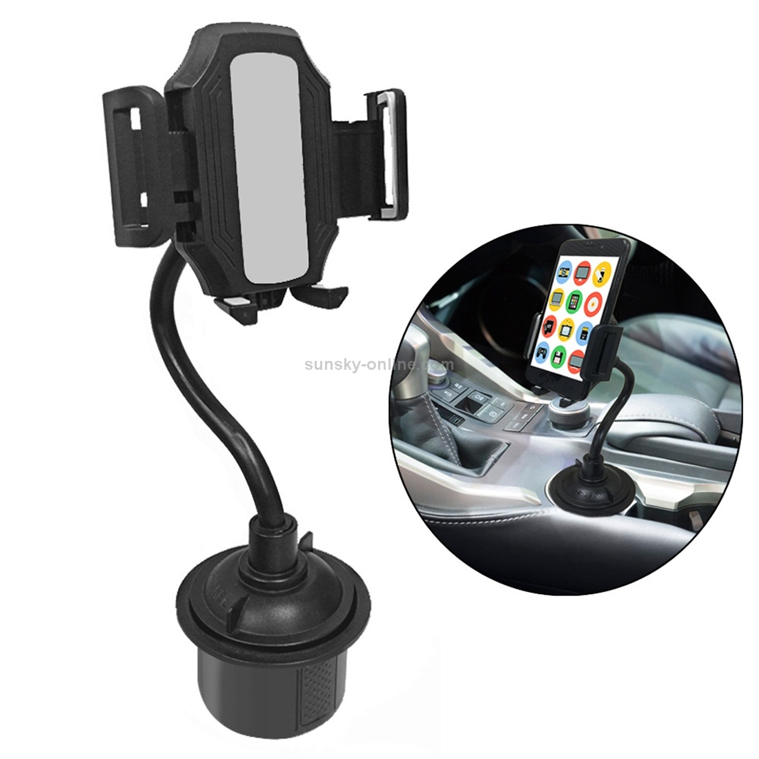 Universal Car Cup Long Hose Mobile Phone Holder (Black) Universal Car Cup Long Hose Mobile Phone Holder (Black)