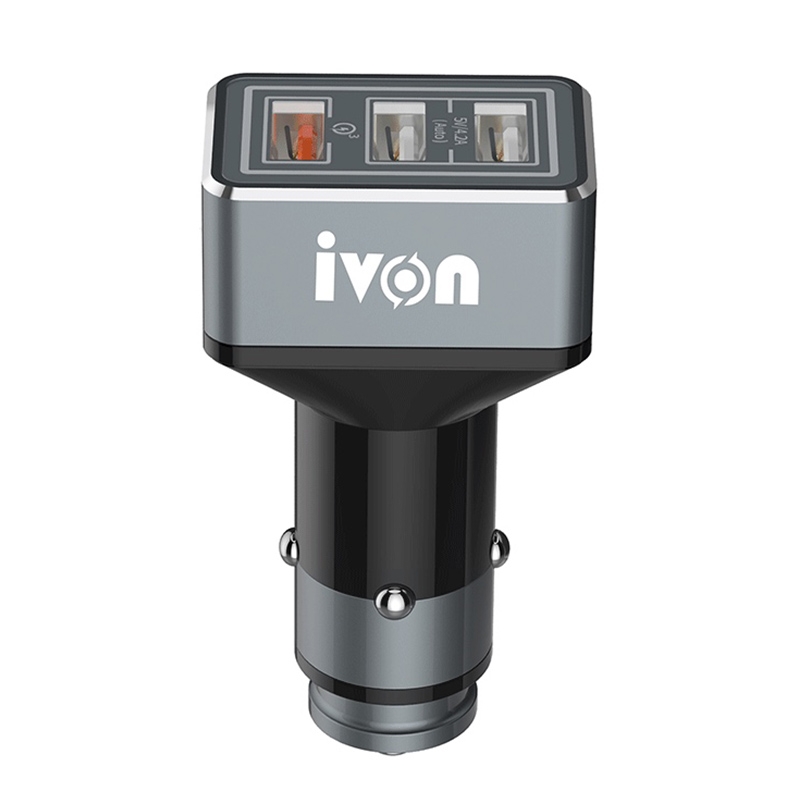 IVON CC36 39W 7.2A QC 3.0 USB + Dual USB Car Charger with Ambient Light IVON CC36 39W 7.2A QC 3.0 USB + Dual USB Car Charger with Ambient Light