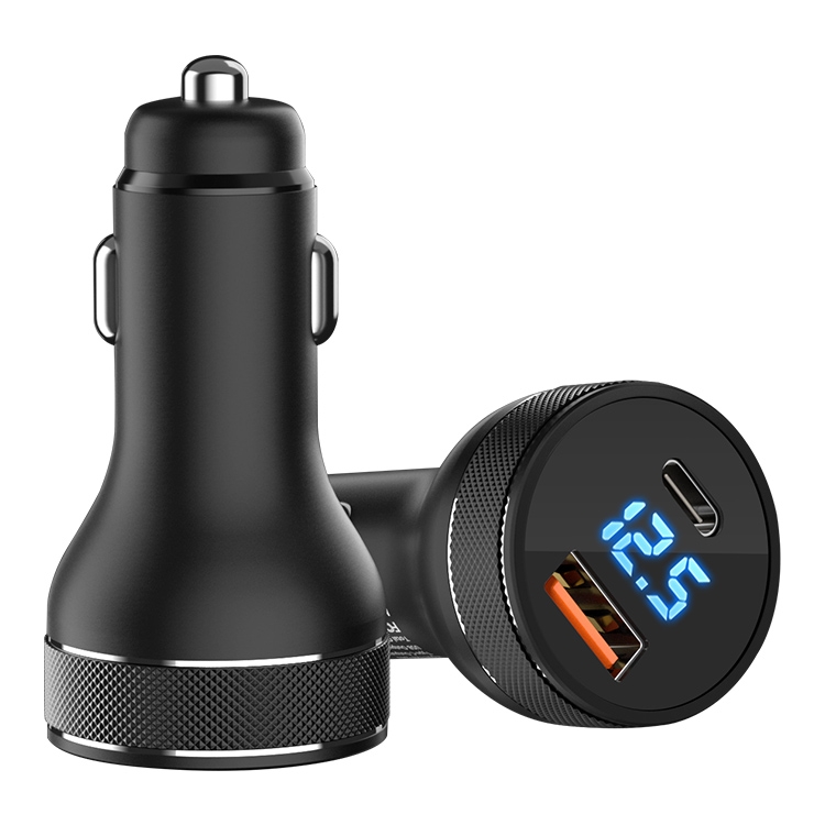 ACC-568 PD 20W USB-C / Type-C + USB Digital Display Fast Charge Car Charger (Black) ACC-568 PD 20W USB-C / Type-C + USB Digital Display Fast Charge Car Charger (Black)