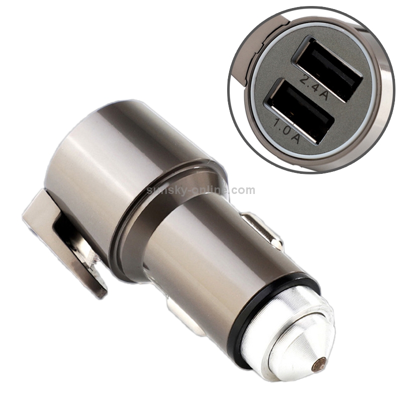 Car Multi-functional Dual USB Charger Adapter PD Fast Charger with Safety Hammer Car Multi-functional Dual USB Charger Adapter PD Fast Charger with Safety Hammer
