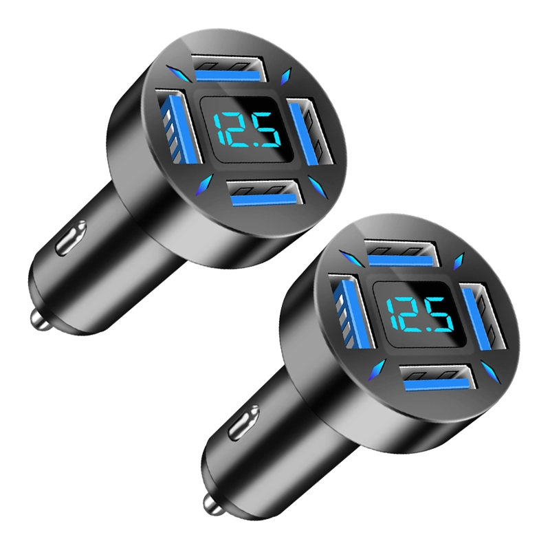 2pcs 4 in 1 USB 4.8A Digital Display Car Charger 2pcs 4 in 1 USB 4.8A Digital Display Car Charger