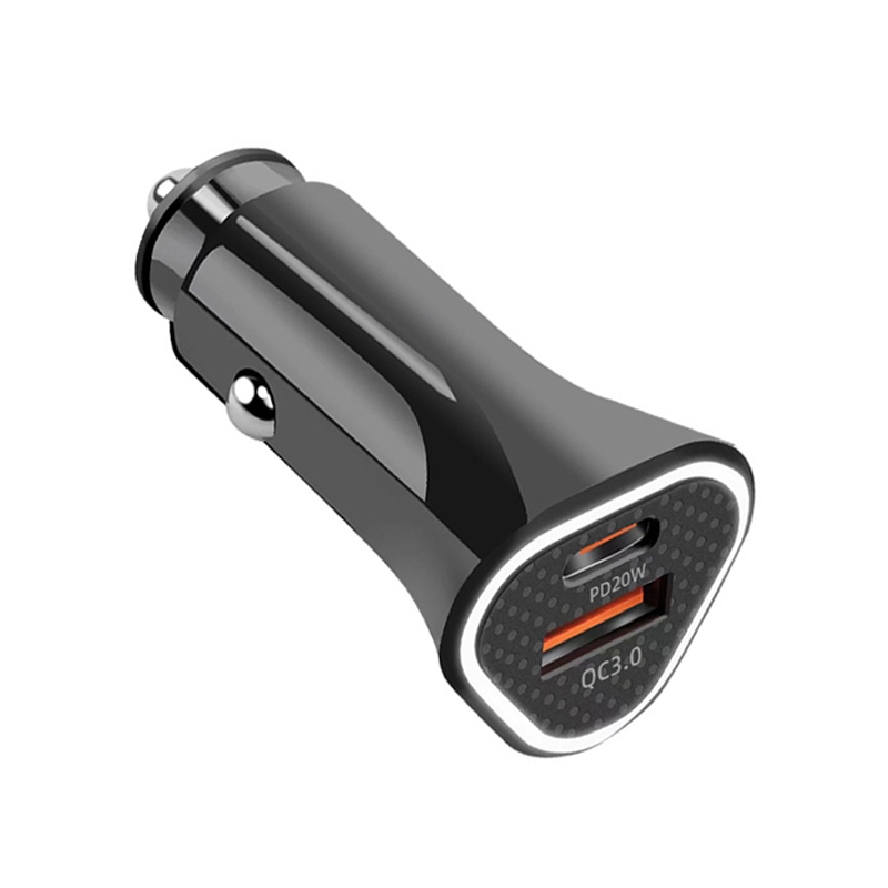 PD + QC3.0 Car 2 in 1 Triangle Fast Charger Car Cigarette Lighter(Black) PD + QC3.0 Car 2 in 1 Triangle Fast Charger Car Cigarette Lighter(Black)