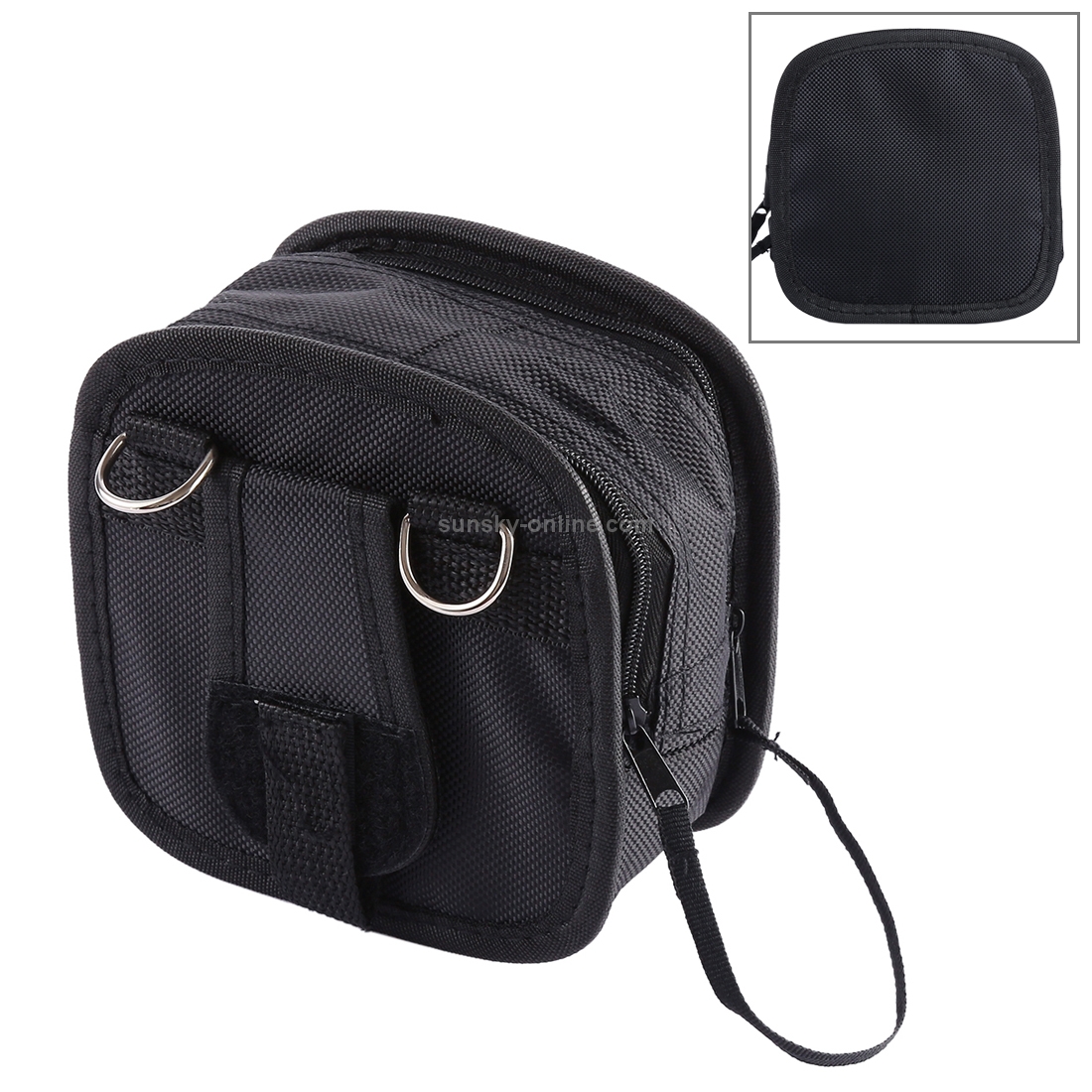 9PCS Nylon Filter Bag with Strap, Size:14×12×6cm(Black)