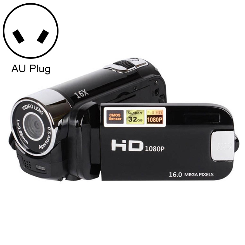 16X Digital Zoom HD 16 Million Pixel Home Travel DV Camera, AU Plug (Black)