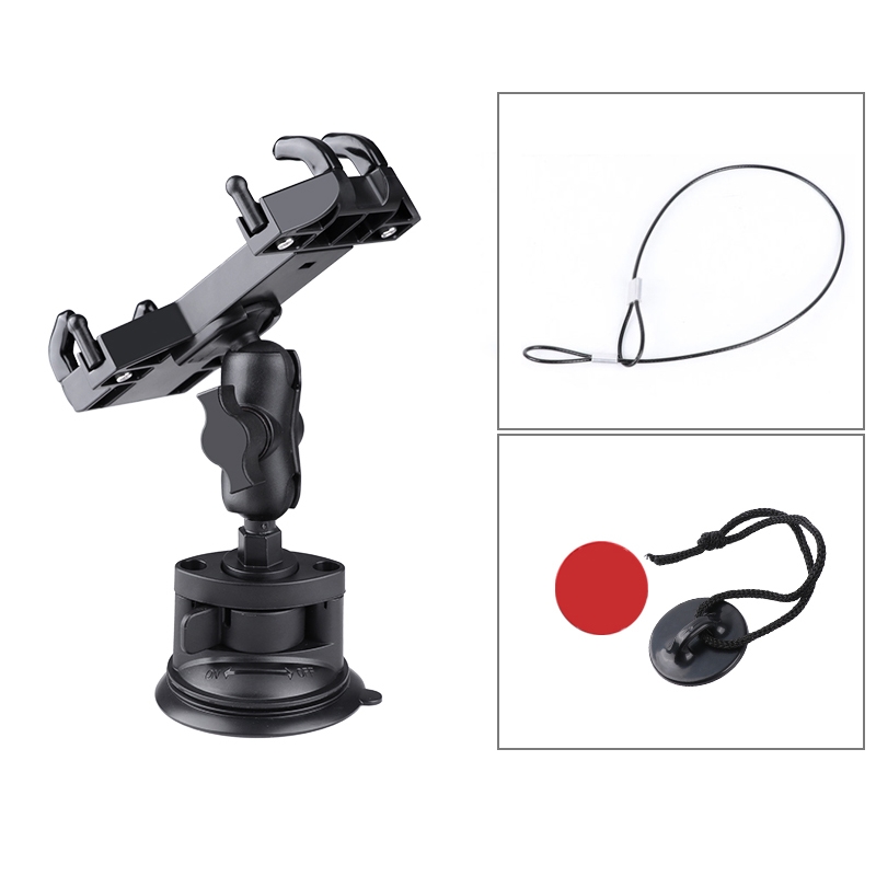 Single Suction Cup Mount Phone Holder with Tripod Adapter & Steel Tether & Safety Buckle (Black) Single Suction Cup Mount Phone Holder with Tripod Adapter & Steel Tether & Safety Buckle (Black)
