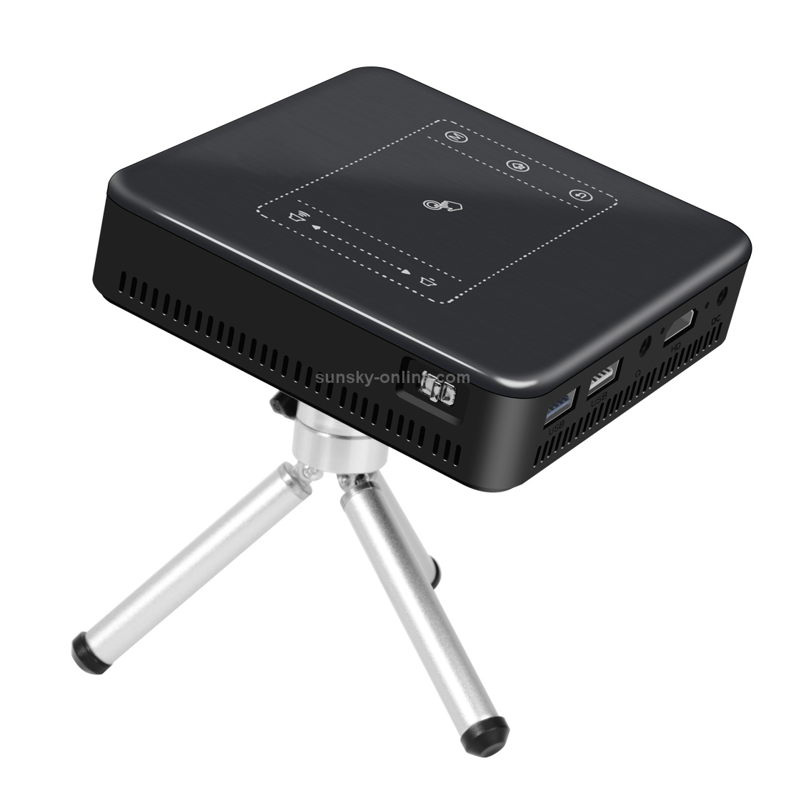 Wejoy DL-S10 120ANSI Lumens 854x480 Smart Mini Projector, RK3328 ARM Cortex-A53 Quad Core 1.5GHz CPU, 2GB+16GB, Android 7.1.2, Bluetooth, WiFi, HDMI(Black)