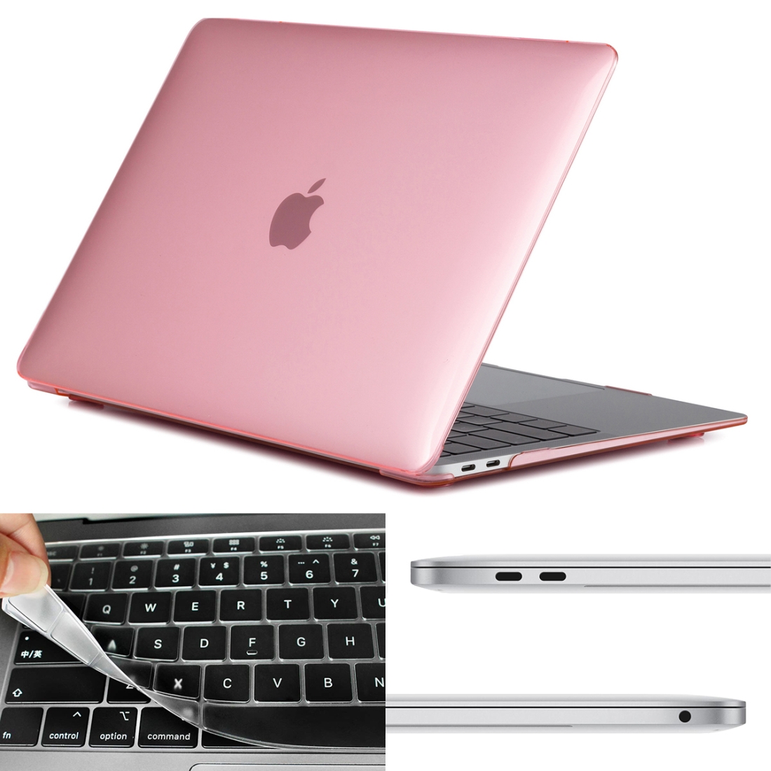 ENKAY Hat-Prince 3 in 1 Laptop Crystal Case + EU Version Ultra-thin TPU Keyboard Protector + Dust Plug Set for MacBook Air 13.3 inch A1932 (2018)(Pink) ENKAY Hat-Prince 3 in 1 Laptop Crystal Case + EU Version Ultra-thin TPU Keyboard Protector + Dust Plug Set for MacBook Air 13.3 inch A1932 (2018)(Pink)