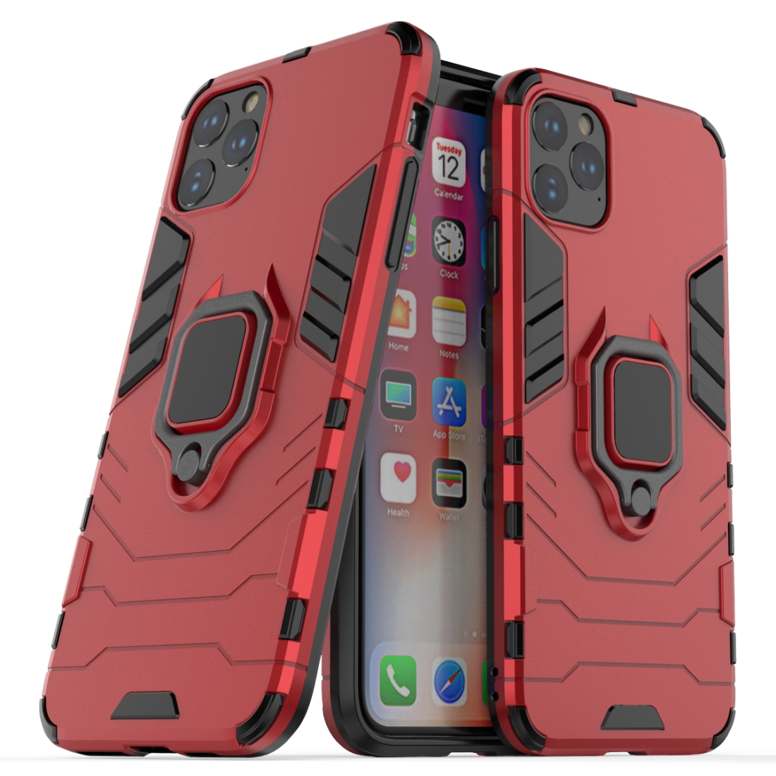 Panther PC + TPU Shockproof Protective Case with Magnetic Ring Holder for iPhone 11 Pro Max(Red) Panther PC + TPU Shockproof Protective Case with Magnetic Ring Holder for iPhone 11 Pro Max(Red)