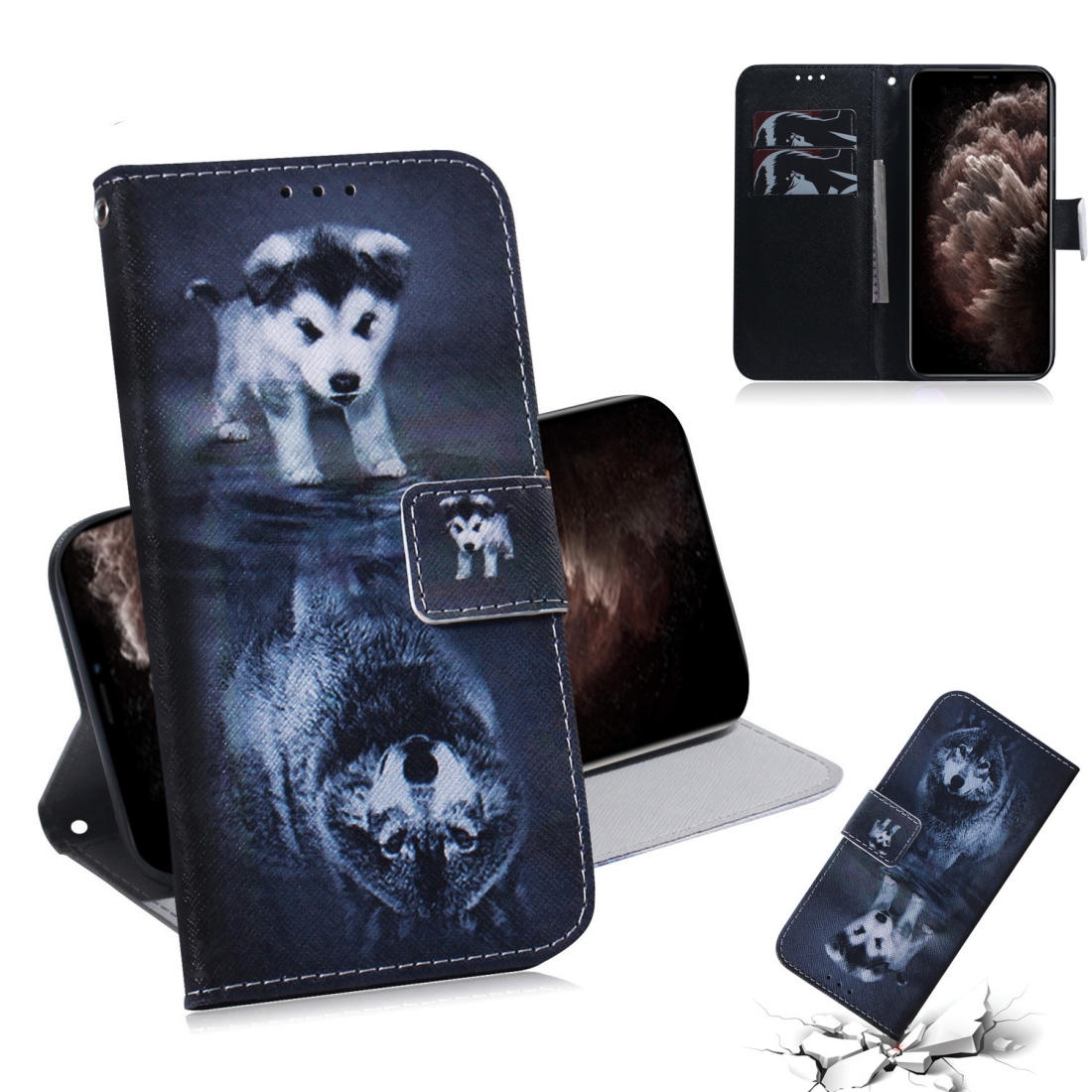 For iPhone 11 Pro Max 3D Colored Drawing Horizontal Flip Leather Case, with Holder & Card Slot & Wallet (Wolf and Dog) For iPhone 11 Pro Max 3D Colored Drawing Horizontal Flip Leather Case, with Holder & Card Slot & Wallet (Wolf and Dog)