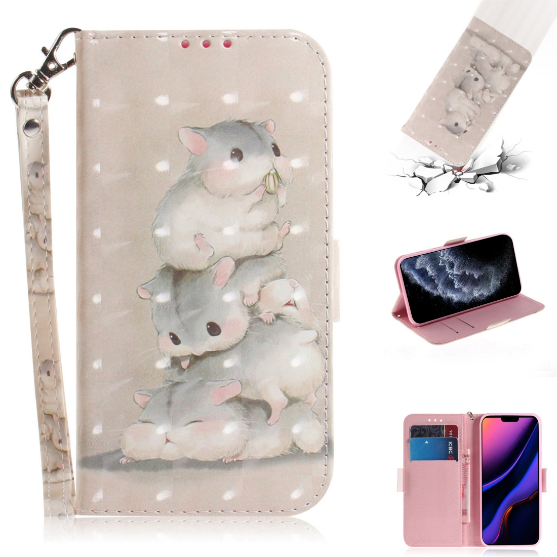 For iPhone 11 Pro 3D Colored Drawing Horizontal Flip Leather Case, with Holder & Card Slot & Wallet (Squirrels) For iPhone 11 Pro 3D Colored Drawing Horizontal Flip Leather Case, with Holder & Card Slot & Wallet (Squirrels)